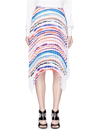 Main View - Click To Enlarge - EMILIO PUCCI - Watercolour stripe plissé pleat skirt