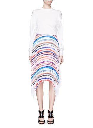 Figure View - Click To Enlarge - EMILIO PUCCI - Watercolour stripe plissé pleat skirt