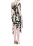 Back View - Click To Enlarge - EMILIO PUCCI - Mix print ribbon tie one-shoulder dress