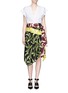 Figure View - Click To Enlarge - EMILIO PUCCI - Sash tie bird print silk skirt