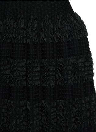 Detail View - Click To Enlarge - ALAÏA - 'Marquises' tiered ruffle trim dot jacquard dress