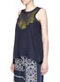 Front View - Click To Enlarge - SACAI - Camisole back fine pleat tank top