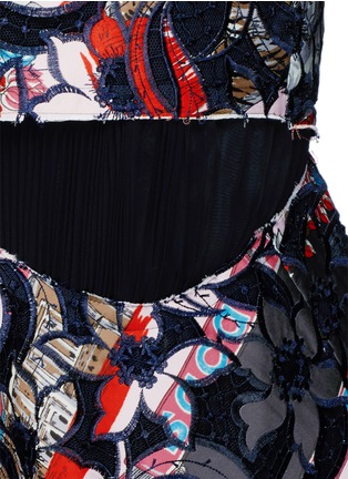 Detail View - Click To Enlarge - SACAI - Botanical print embroidery lace asymmetric skirt
