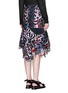 Back View - Click To Enlarge - SACAI - Botanical print embroidery lace asymmetric skirt