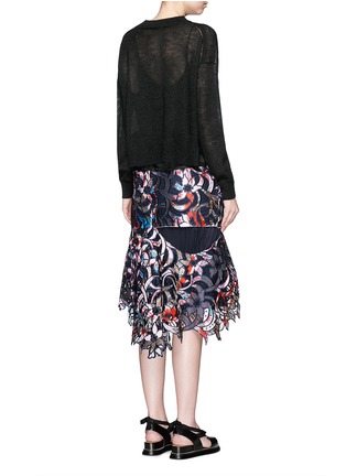 Figure View - Click To Enlarge - SACAI - Botanical print embroidery lace asymmetric skirt
