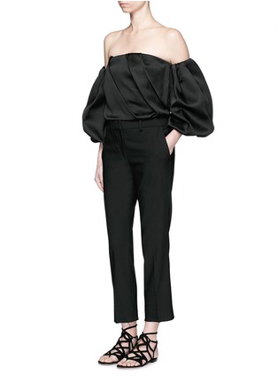 Figure View - Click To Enlarge - THE ROW - 'Amilli' balloon sleeve silk off-shoulder top