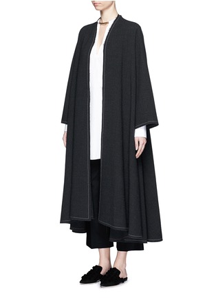 Figure View - Click To Enlarge - THE ROW - 'Prana' tie waist wool blend long coat