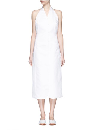 Main View - Click To Enlarge - THE ROW - 'Lieke' duchesse satin halterneck wrap dress