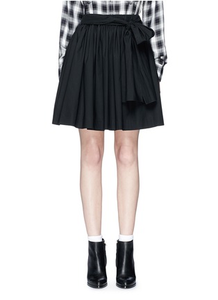 Main View - Click To Enlarge - MSGM - Sash tie elastic waist flare skirt