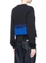 Back View - Click To Enlarge - MSGM - Colourblock tiered pleat cotton sweatshirt