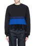 Main View - Click To Enlarge - MSGM - Colourblock tiered pleat cotton sweatshirt