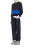 Figure View - Click To Enlarge - MSGM - Colourblock tiered pleat cotton sweatshirt