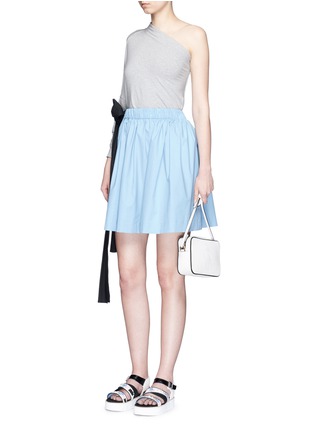 Figure View - Click To Enlarge - MSGM - Sash tie elastic waist flare skirt