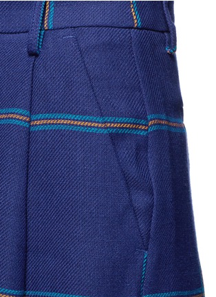 Detail View - Click To Enlarge - MSGM - Fringe stripe wide leg linen pants