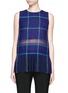Main View - Click To Enlarge - MSGM - Check plaid fringe linen tank top
