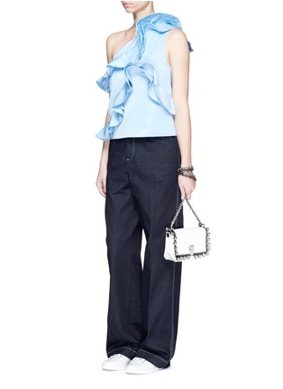 Figure View - Click To Enlarge - MSGM - Ruffle trim one-shoulder top