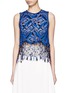 Main View - Click To Enlarge - MSGM - Bead fringe embroidered lace sleeveless top