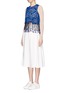 Figure View - Click To Enlarge - MSGM - Bead fringe embroidered lace sleeveless top