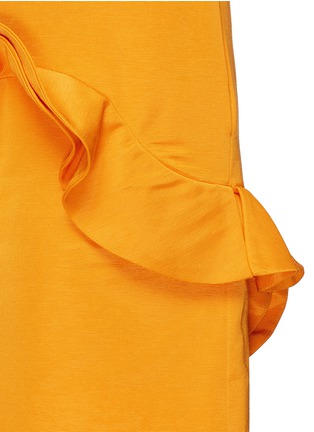 Detail View - Click To Enlarge - MSGM - Ruffle trim one shoulder ottoman dress