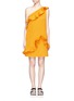 Main View - Click To Enlarge - MSGM - Ruffle trim one shoulder ottoman dress