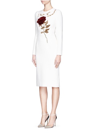 Front View - Click To Enlarge - - - 'I Love You Mamma' rose sequin appliqué virgin wool dress