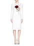 Main View - Click To Enlarge - - - 'I Love You Mamma' rose sequin appliqué virgin wool dress