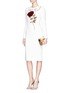 Figure View - Click To Enlarge - - - 'I Love You Mamma' rose sequin appliqué virgin wool dress