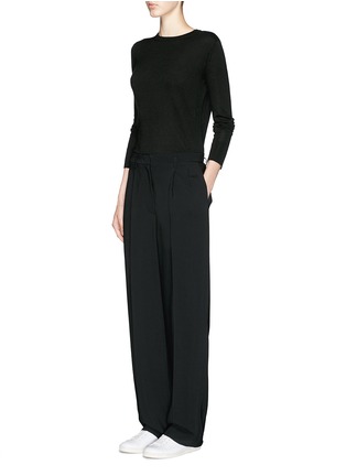 Figure View - Click To Enlarge - THE ROW - 'Ghent' centre back trim silk-cashmere sweater