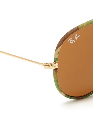 Detail View - Click To Enlarge - RAY-BAN - 'Aviator Camouflage' fabric rim wire sunglasses