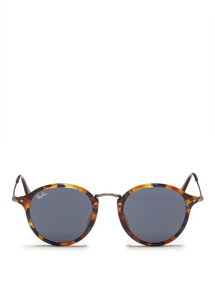 Main View - Click To Enlarge - RAY-BAN - Tortoiseshell acetate wire temple round frame sunglasses