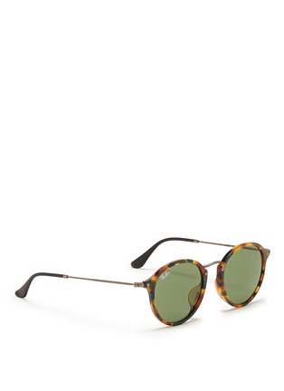 Figure View - Click To Enlarge - RAY-BAN - Tortoiseshell acetate wire temple round frame sunglasses