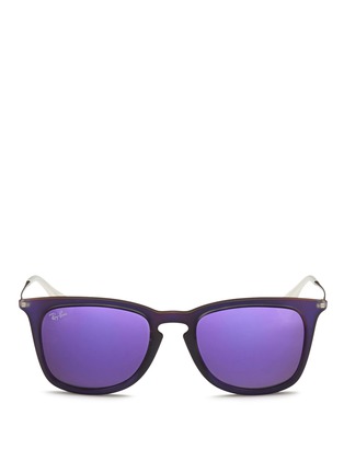 Main View - Click To Enlarge - RAY-BAN - 'RB4221' rubberised frame wire temple mirror sunglasses