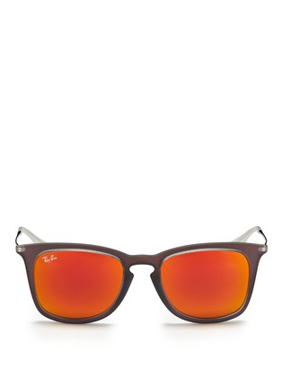 Main View - Click To Enlarge - RAY-BAN - 'RB4221' rubberised frame wire temple mirror sunglasses