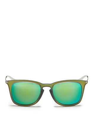 Main View - Click To Enlarge - RAY-BAN - 'RB4221' rubberised frame wire temple mirror sunglasses