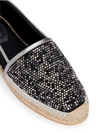 Detail View - Click To Enlarge - RENÉ CAOVILLA - 'Wendy' strass glitter suede espadrilles