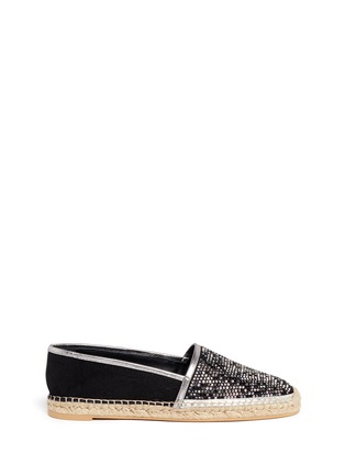 Main View - Click To Enlarge - RENÉ CAOVILLA - 'Wendy' strass glitter suede espadrilles
