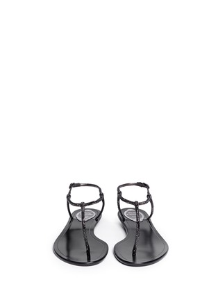 Figure View - Click To Enlarge - RENÉ CAOVILLA - Strass satin T-strap flat sandals