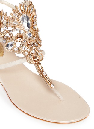 Detail View - Click To Enlarge - RENÉ CAOVILLA - 'Mumbai' floral strass suede sandals