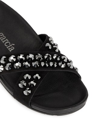 Detail View - Click To Enlarge - PEDRO GARCIA  - 'Analis' crystal stud crisscross strap sandals