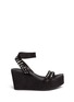 Main View - Click To Enlarge - PEDRO GARCIA  - 'Desire' crystal stud brushed suede wedge sandals