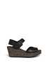 Main View - Click To Enlarge - PEDRO GARCIA  - 'Fama' burlap wedge leather sandals