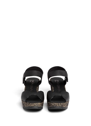 Figure View - Click To Enlarge - PEDRO GARCIA  - 'Fama' burlap wedge leather sandals