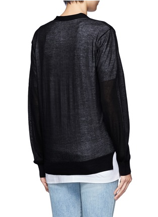Back View - Click To Enlarge - T BY ALEXANDER WANG - Loose knit layered cardigan