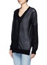 Front View - Click To Enlarge - T BY ALEXANDER WANG - Loose knit layered cardigan