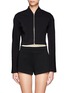 Main View - Click To Enlarge - T BY ALEXANDER WANG - Jersey bonded neoprene cropped bomber jacket