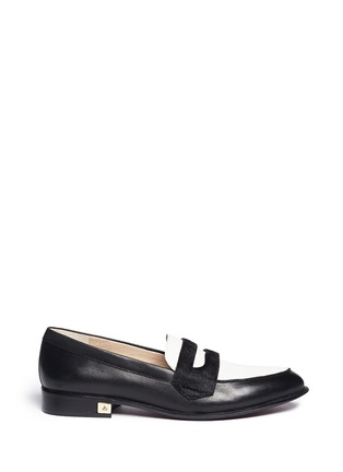Main View - Click To Enlarge - SAM EDELMAN - 'Bethanie' calf hair strap leather loafers