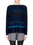Main View - Click To Enlarge - VINCE - Stripe panel wool cashmere sweater