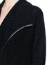 Detail View - Click To Enlarge - VINCE - Leather trim wool cashmere open cardigan