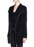 Front View - Click To Enlarge - VINCE - Leather trim wool cashmere open cardigan