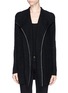 Main View - Click To Enlarge - VINCE - Leather trim wool cashmere open cardigan